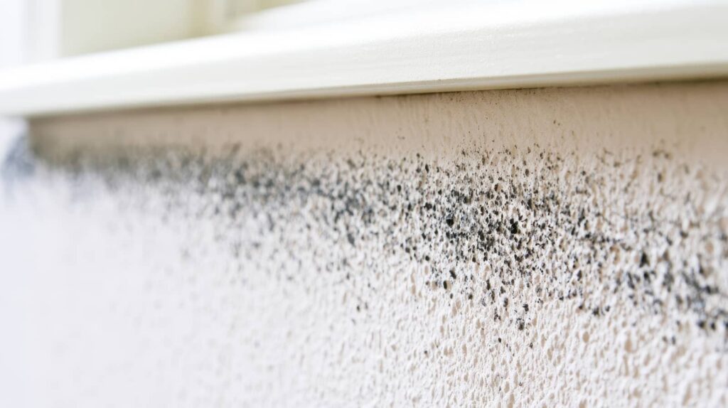 Mold growing on a wall near the ceiling.